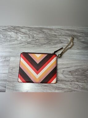 Aldo Chevron Wristlet Clutch in Red, Pink, Tan, Brown & Cream